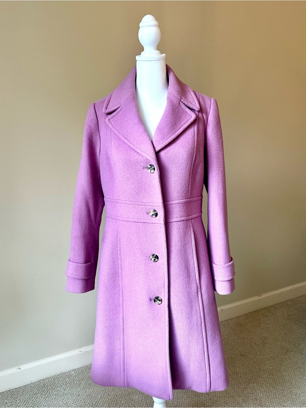 Talbots Petites Pink Wool Blend Fit & Flare Coat 6P